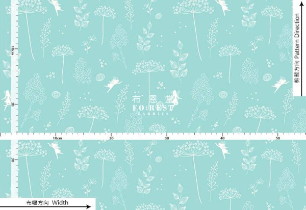 cotton - Dorothys Journey Wildflowers Mint fabric - forest-fabric