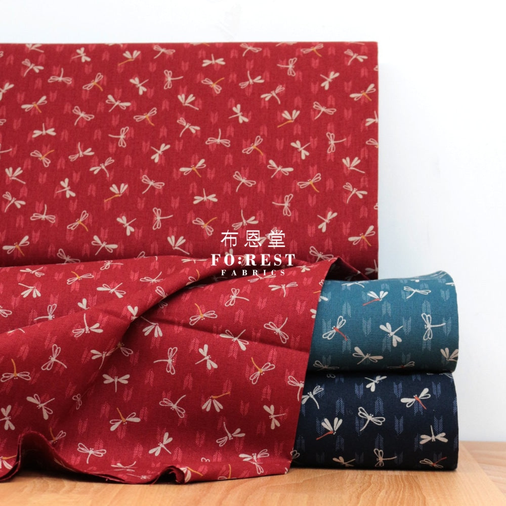 Cotton - Dragonfly Red Fabric