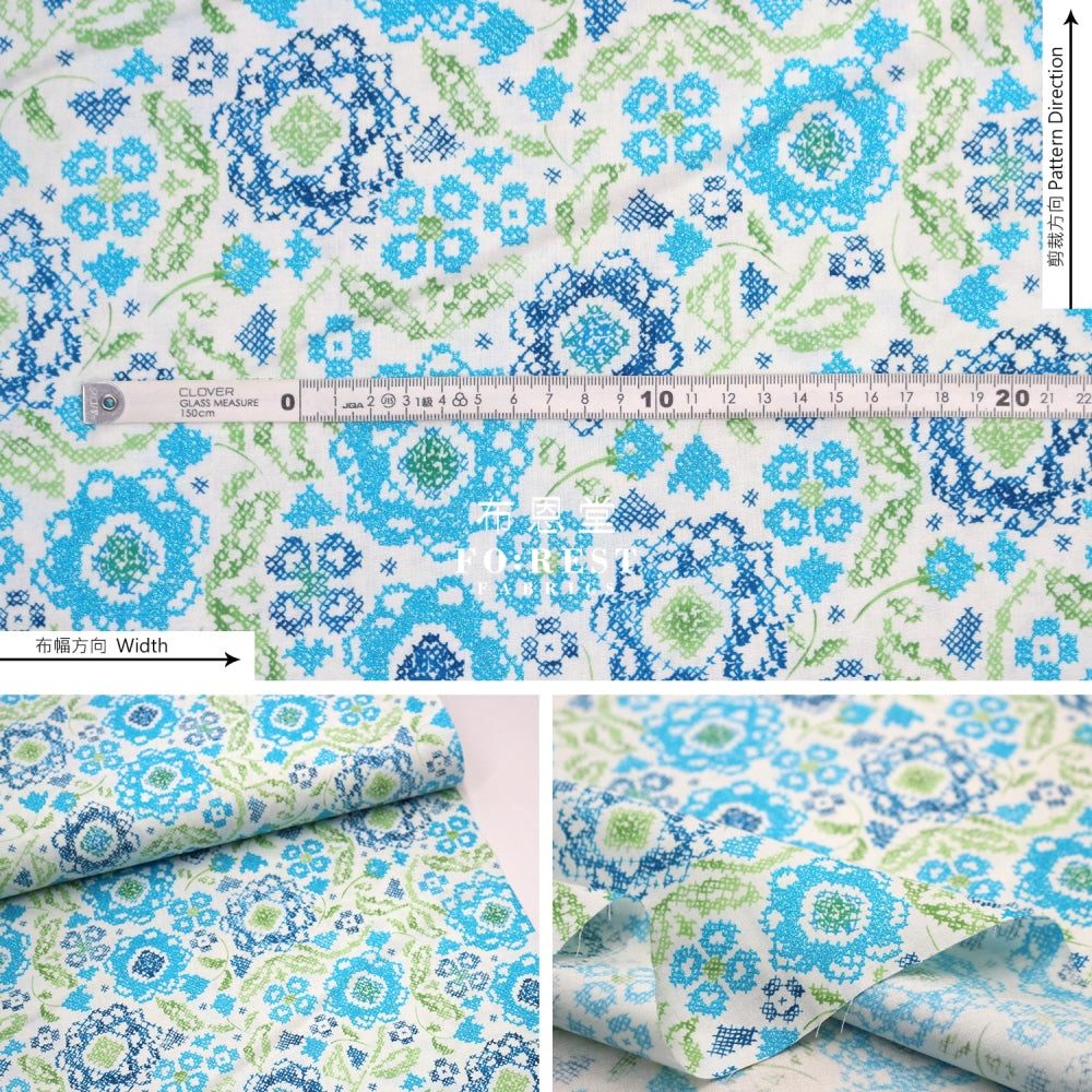 Cotton - Embroidery Belle Flower C