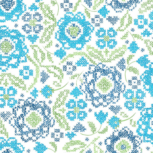 Cotton - Embroidery Belle Flower C