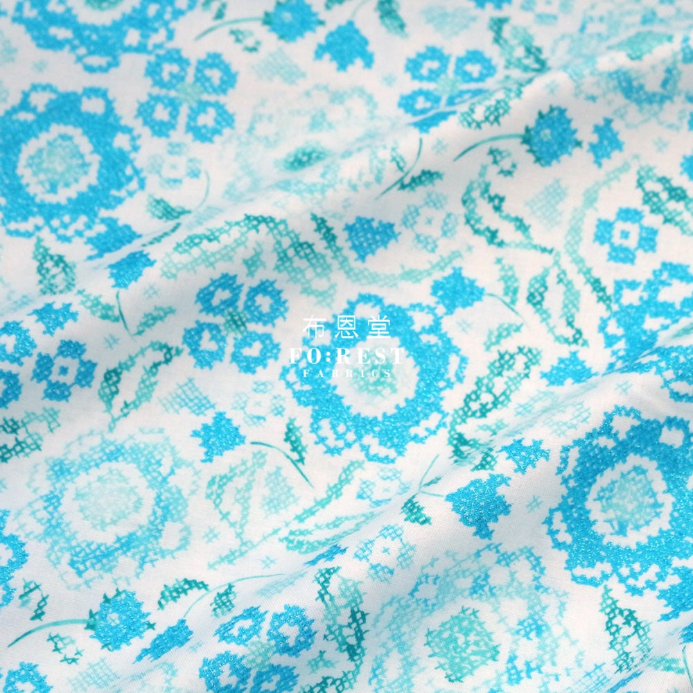 Cotton - Embroidery Belle Flower Lt