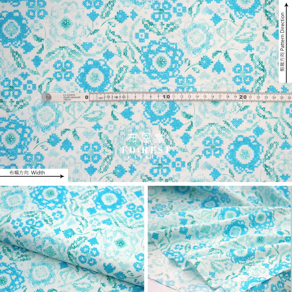 Cotton - Embroidery Belle Flower Lt