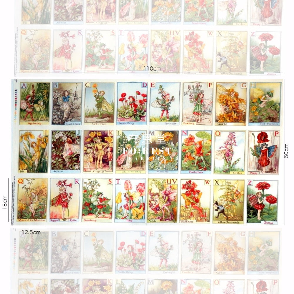 Cotton - Fairies Alphabet Panel Fabric