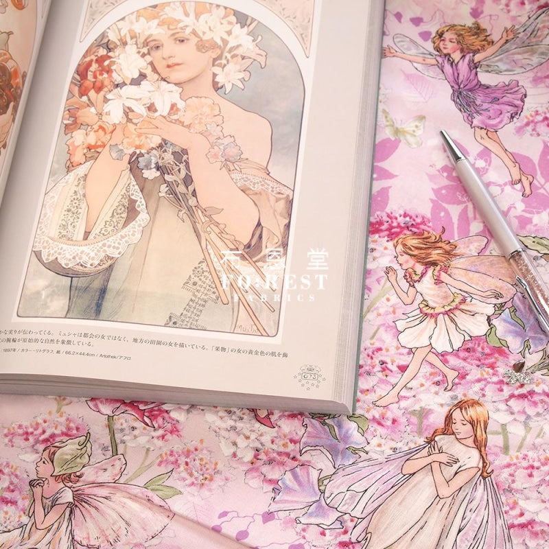 Cotton - Fairy Petal Fairies Fabric Pink