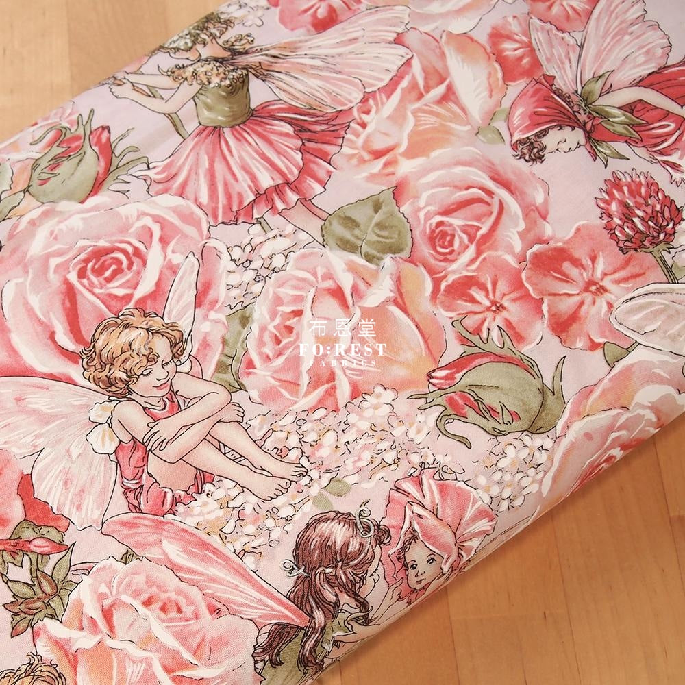 cotton - Fairy Rose Fairies fabric - forestfabric 布恩堂