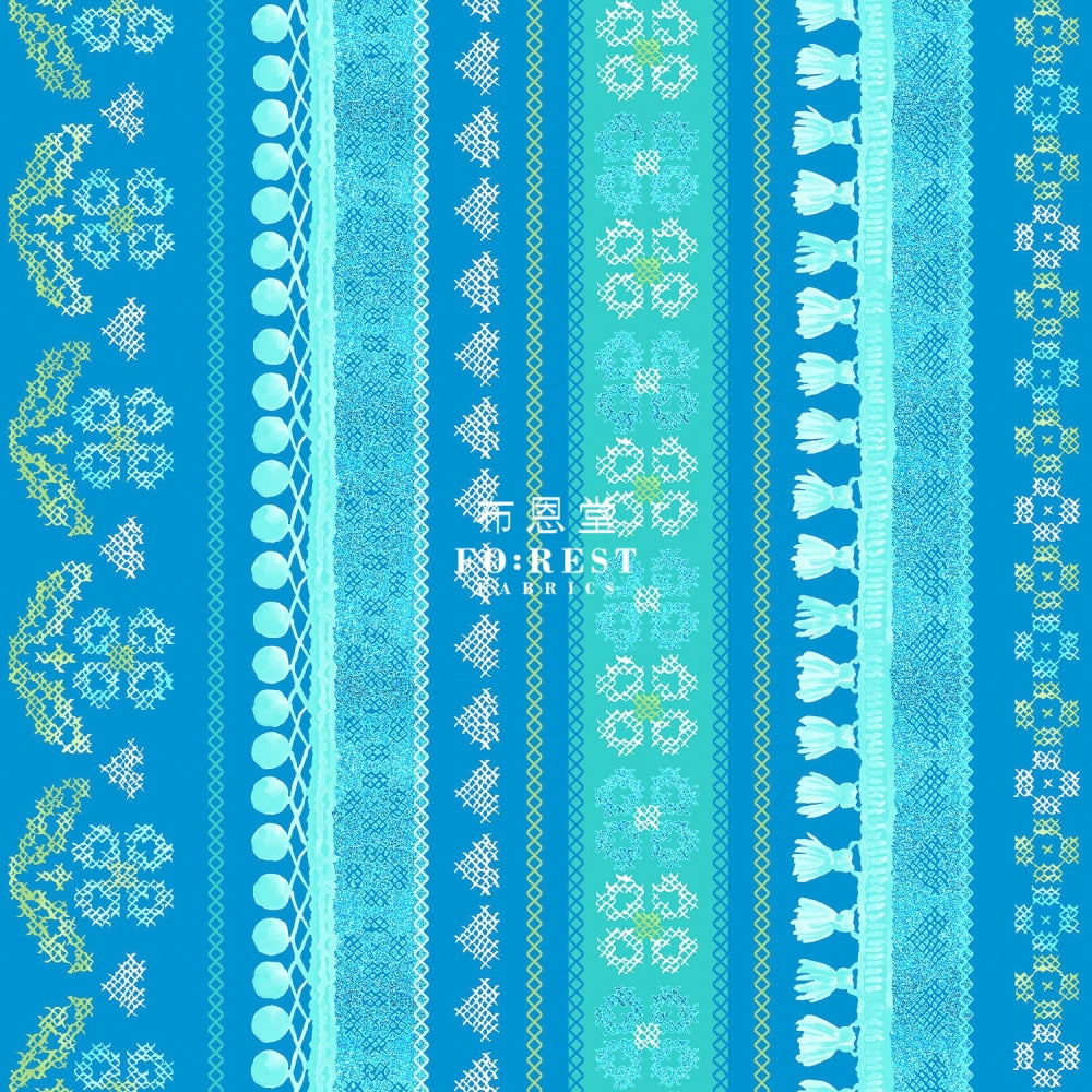 Cotton - Favorite Fringe Fabric Blue