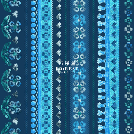 Cotton - Favorite Fringe Fabric Navy