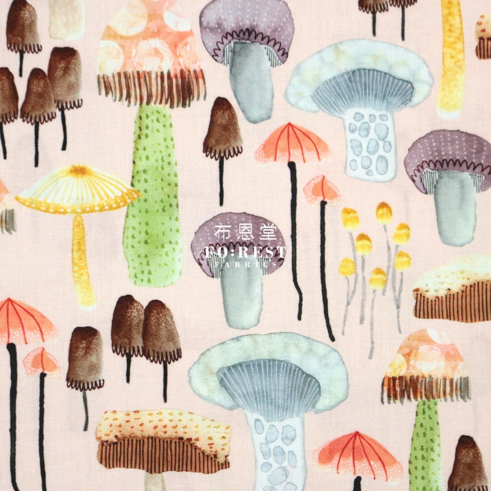 Cotton - Fragrant Mushrooms Fabric Peach