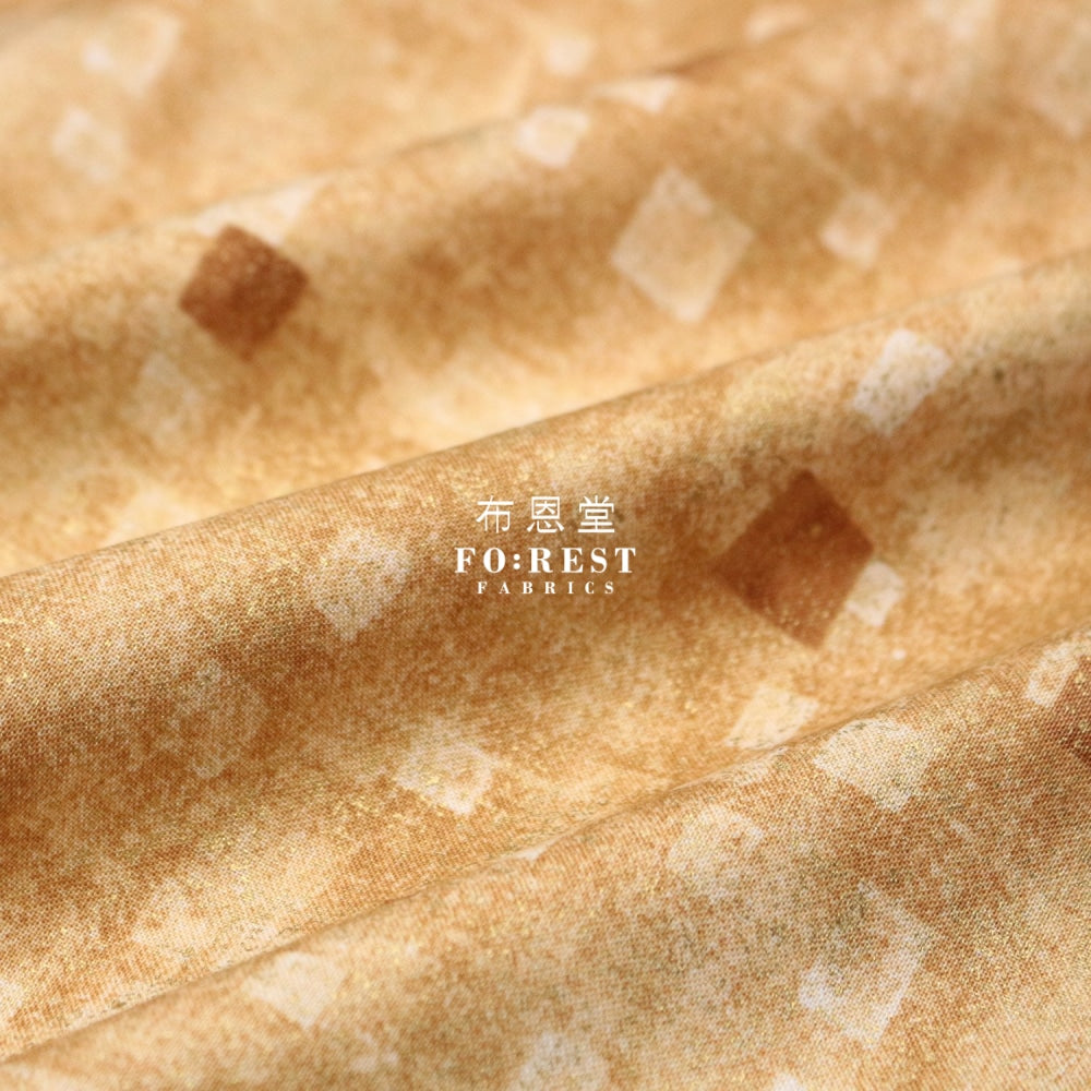 Cotton - Gustav Klimt Squares Metallic Fabric Lt.gold