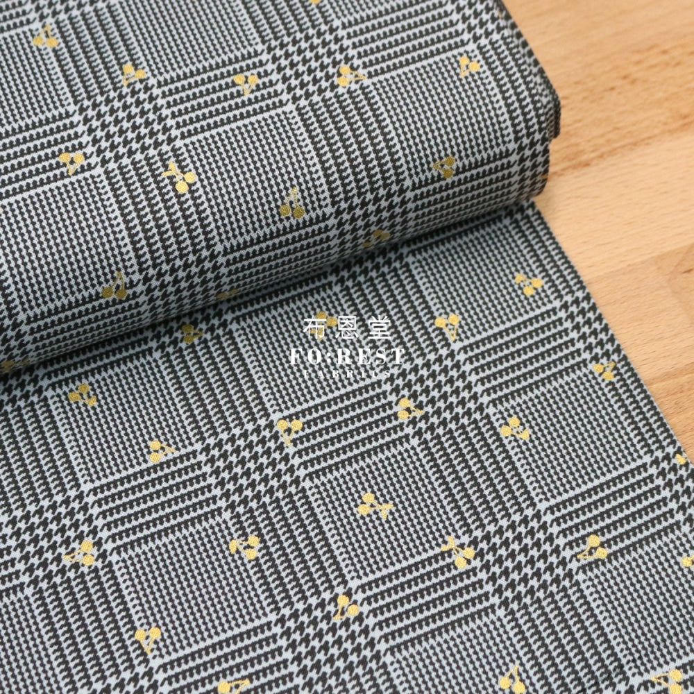 Cotton - Houndstooth With Metallic Fabric Gray