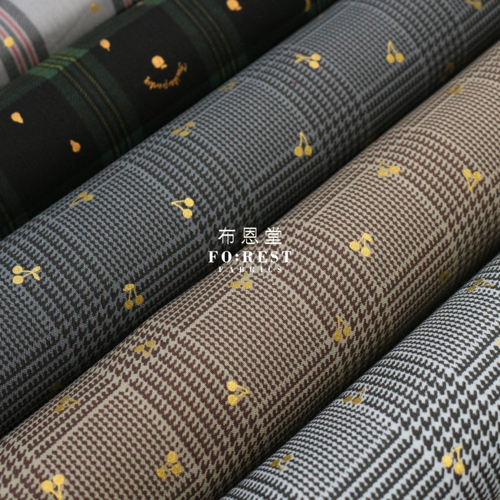 Cotton - Houndstooth With Metallic Fabric Khaki