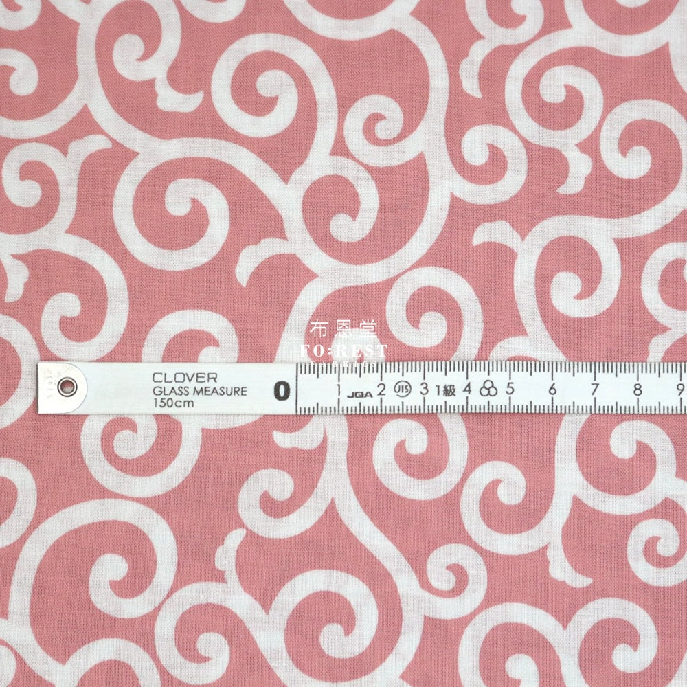 Cotton - Japanese Traditional Karakusa Fabric Pink