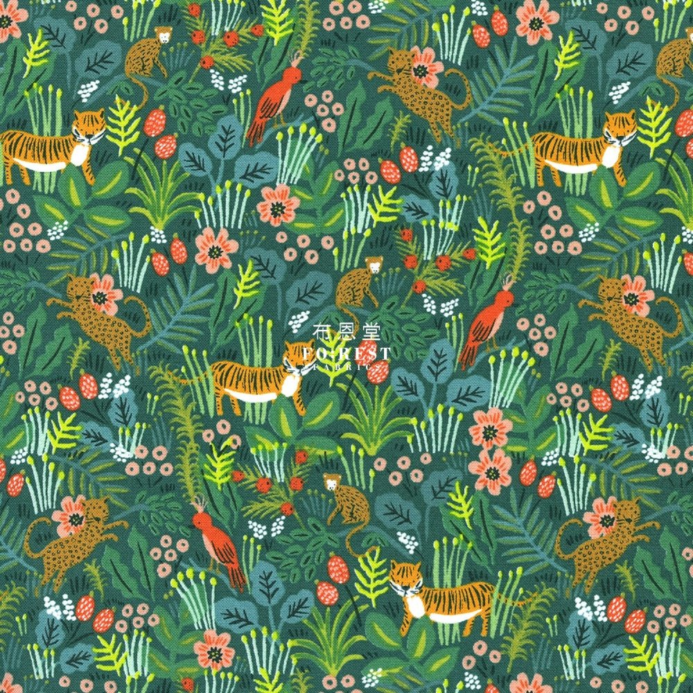cotton - Jungle Forest fabric GREEN - FO:REST Fabric 布恩堂Liberty fabrictana lawnjapanese fabricykk zipper