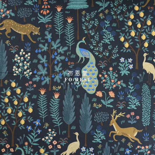 Cotton Linen - Camont Menagerie Black Metallic Fabric Canvas