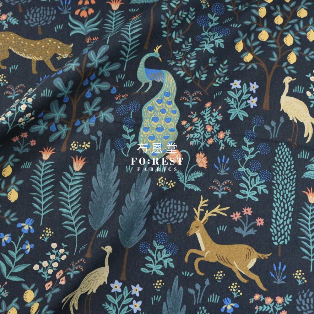 Cotton Linen - Camont Menagerie Black Metallic Fabric Canvas