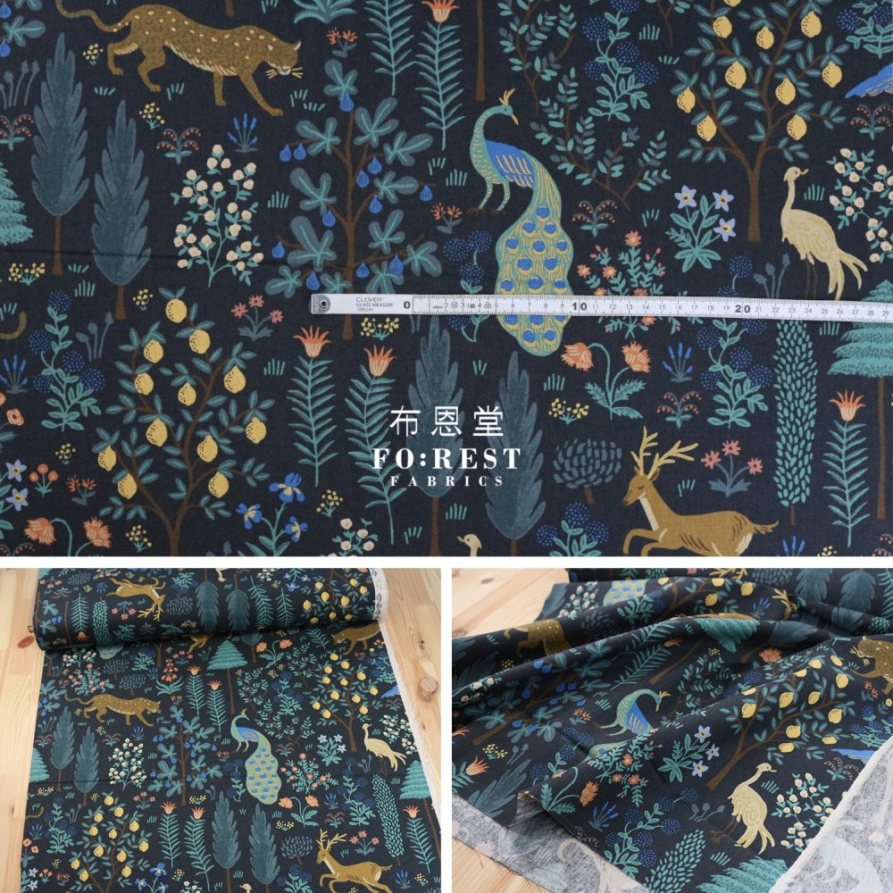 Cotton Linen - Camont Menagerie Black Metallic Fabric Canvas