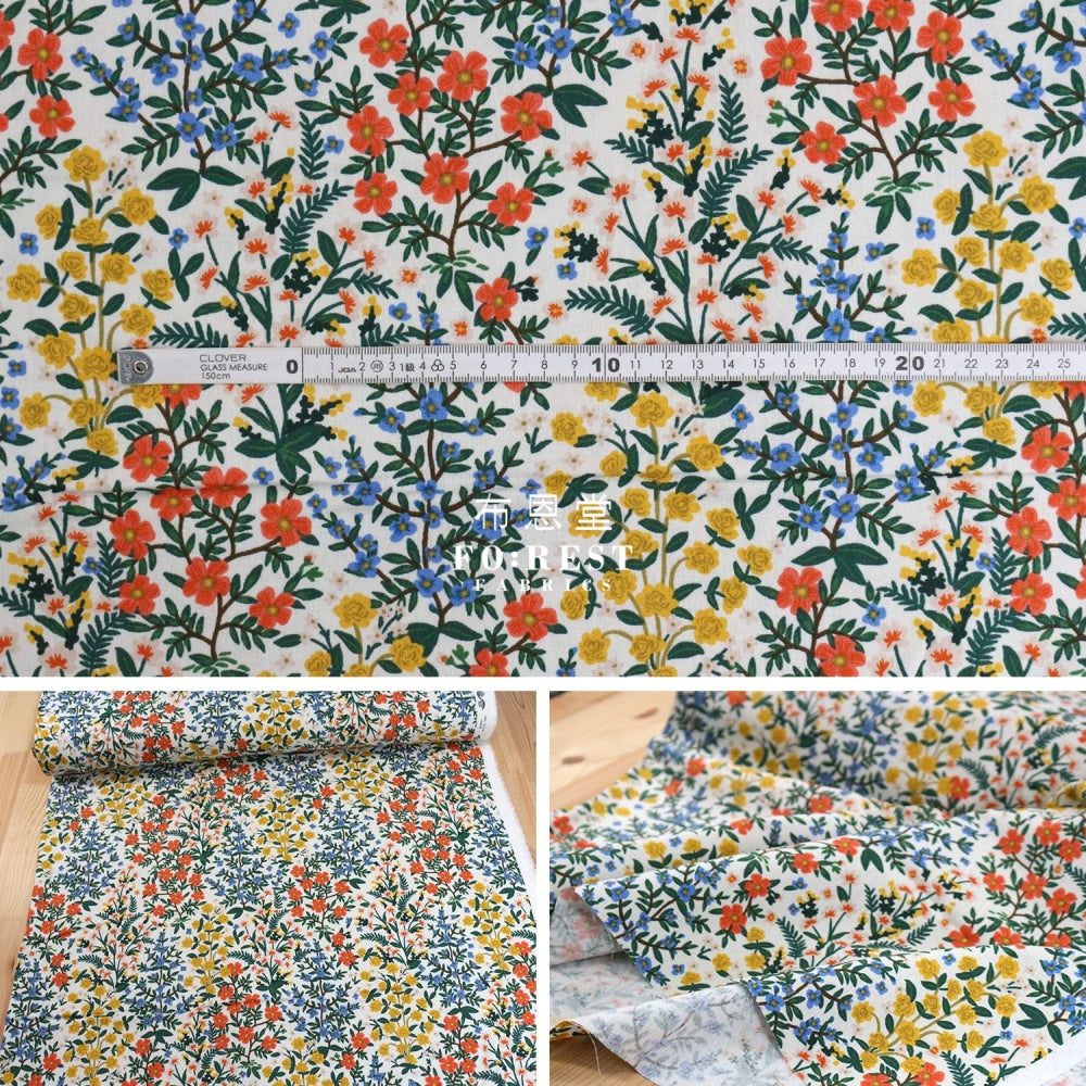 Cotton Linen - Camont Wildwood Garden Natural Fabric Canvas