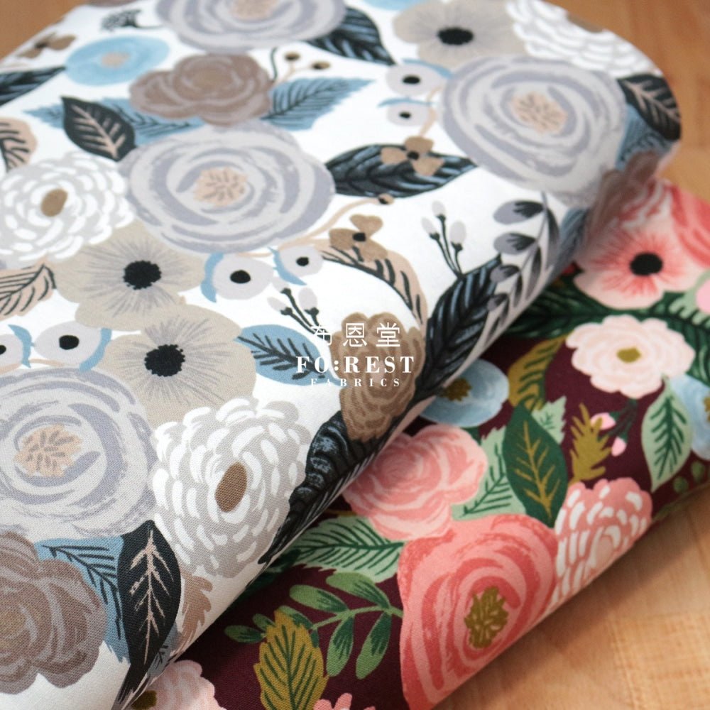 cotton Linen Canvas - Garden Party Juliet Rose fabric Wine - FO:REST Fabric 布恩堂Liberty fabrictana lawnjapanese fabricykk zipper