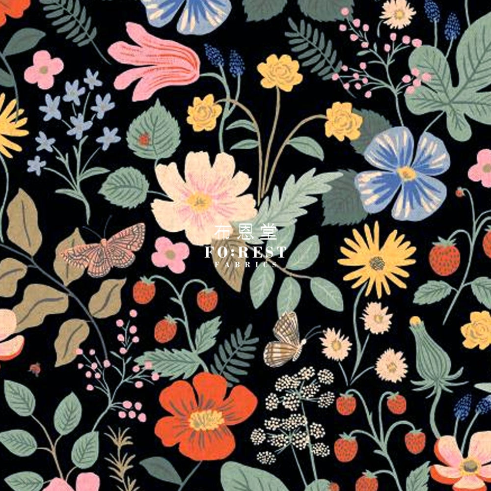 Cotton Linen - Strawberry Fields Fabric Canvas