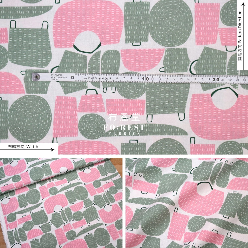 Cotton Linen - Tayutou Basket Bag Fabric Pink