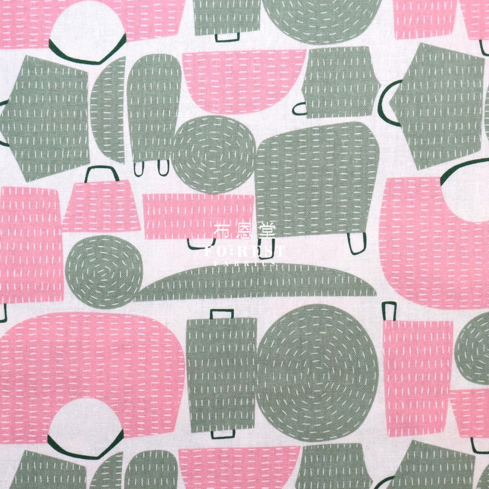 Cotton Linen - Tayutou Basket Bag Fabric Pink