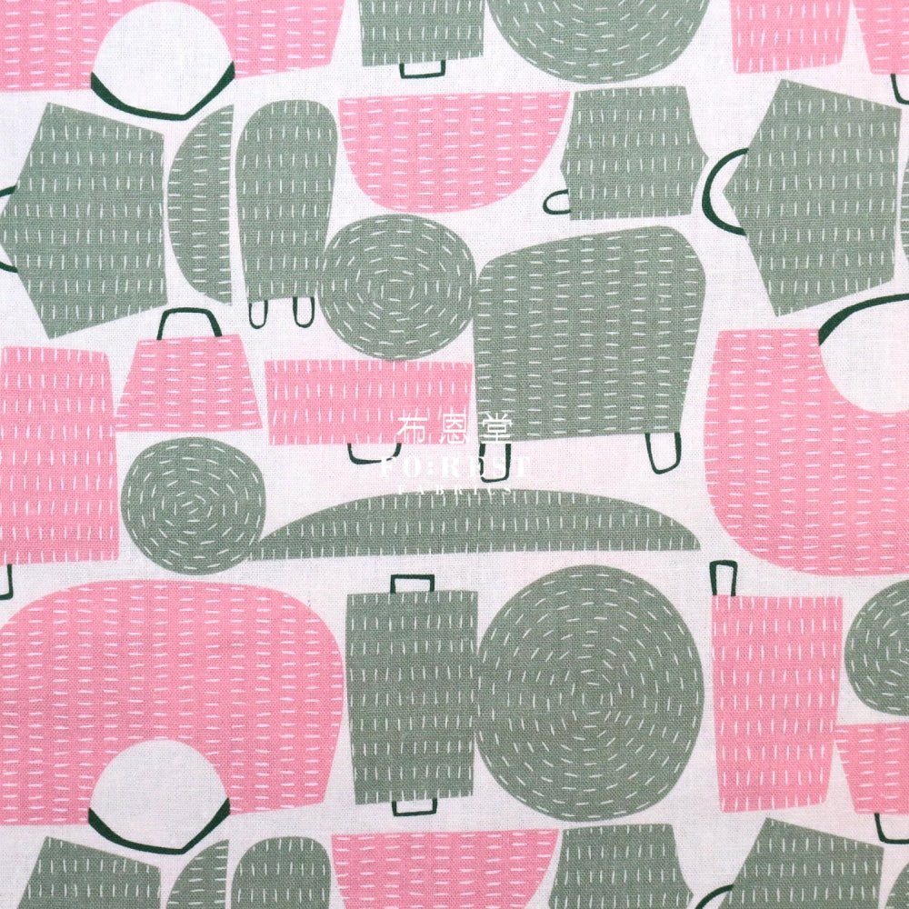 cotton linen - tayutou Basket Bag fabric PINK - FO:REST Fabric 布恩堂Liberty fabrictana lawnjapanese fabricykk zipper