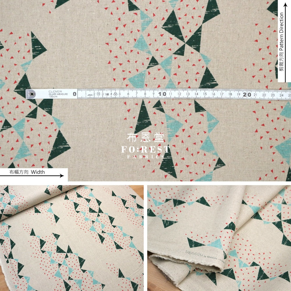 Cotton Linen - Tayutou Triangle Fabric Natraul