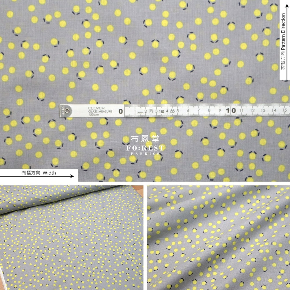 Cotton Linen - Tiny Tulip Fabric Fabric Gray Cotton Linen