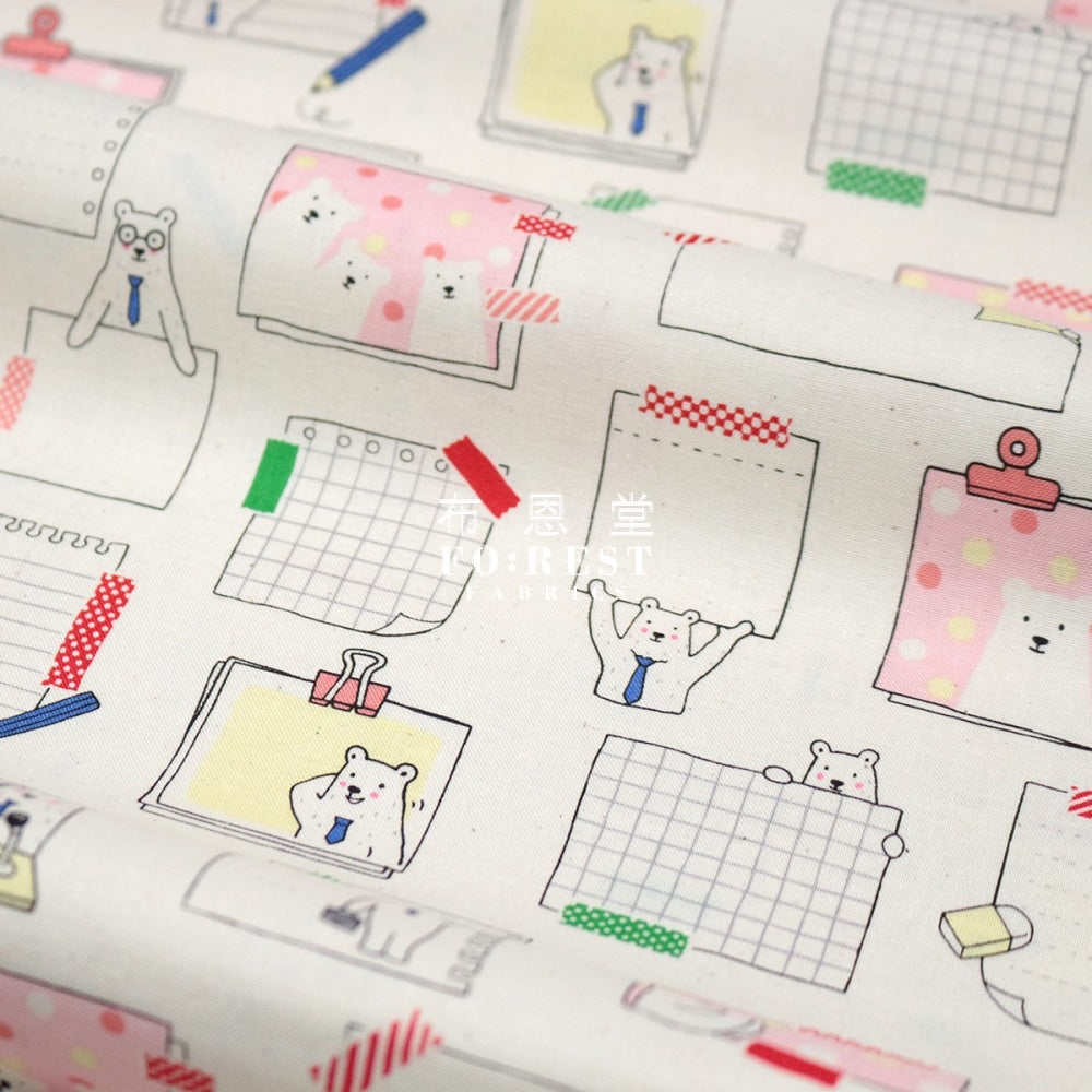 Cotton - Memo Polar Bear Fabric Natural