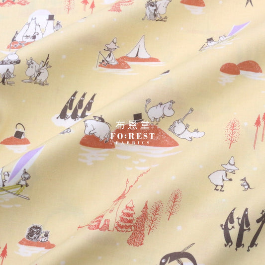 Cotton - Moomin Lets Row Fabric Lt.yellow (Member)