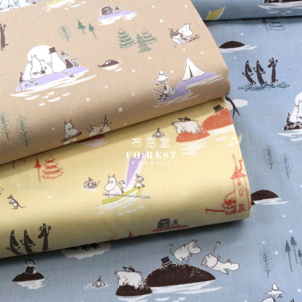 Cotton - Moomin Lets Row Fabric Lt.yellow (Member)