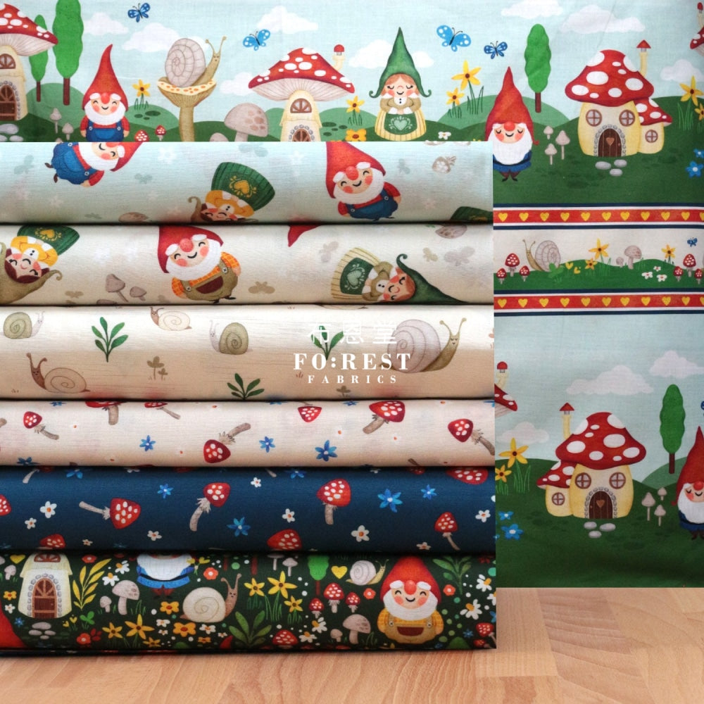 Cotton - Mushrooms Forest Fabric Natural