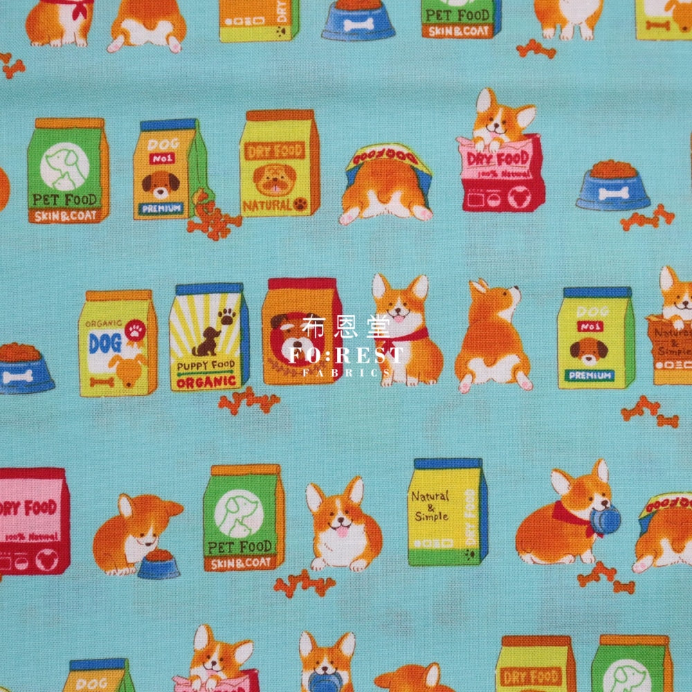 Cotton - My Favorite Food Fabric Lt.blue Cotton
