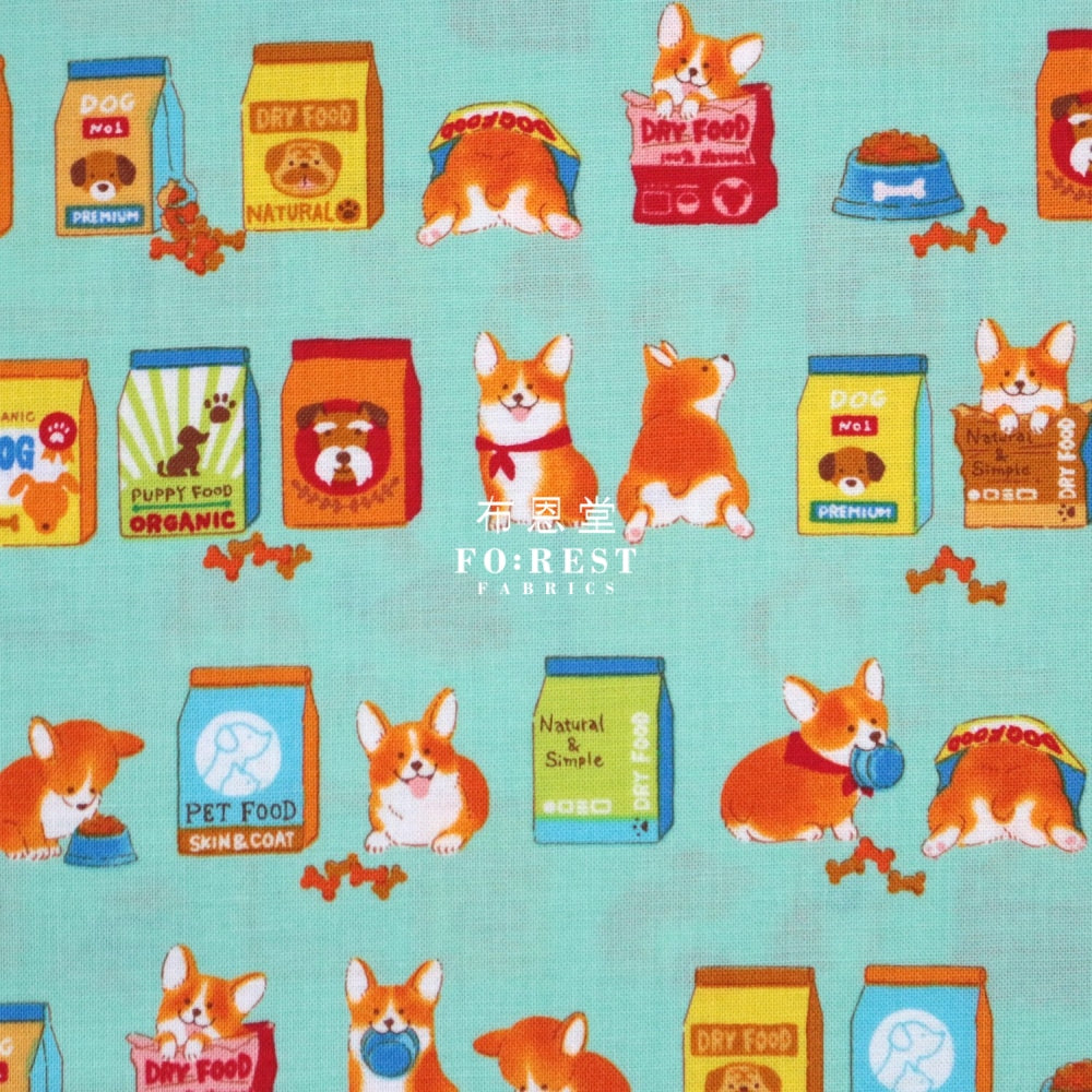 Cotton - My Favorite Food Fabric Lt.green Cotton