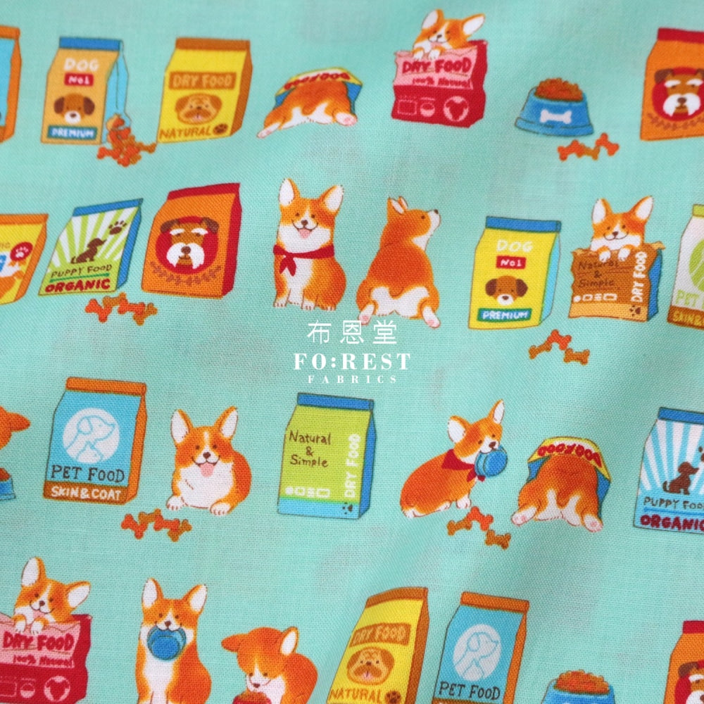 Cotton - My Favorite Food Fabric Lt.green Cotton