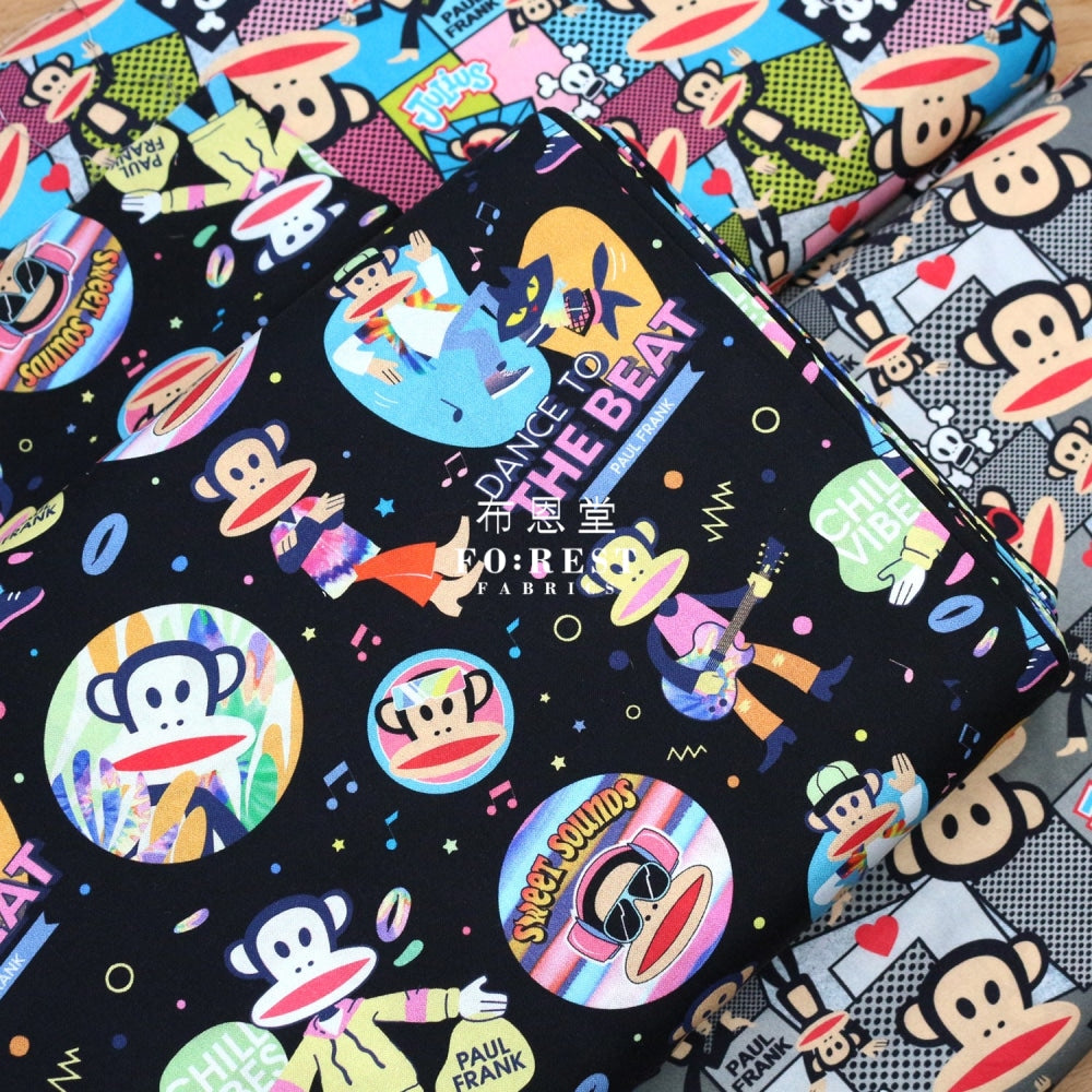 Cotton - Paul Frank Dance Off Fabric Black