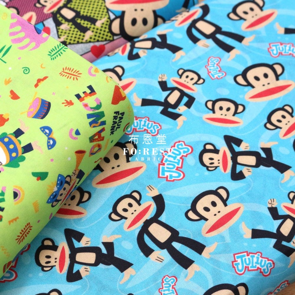 cotton - Paul Frank Tone on One fabric AQUA - FO:REST Fabric 布恩堂Liberty fabrictana lawnjapanese fabricykk zipper