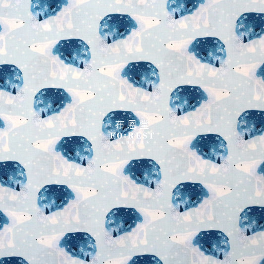 Cotton - Polar Bear Universe Fabric Ice