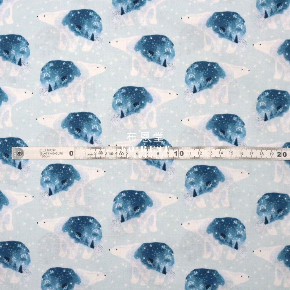 Cotton - Polar Bear Universe Fabric Ice