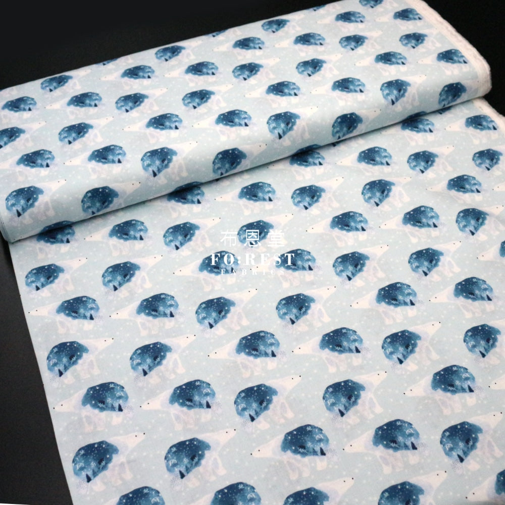 Cotton - Polar Bear Universe Fabric Ice
