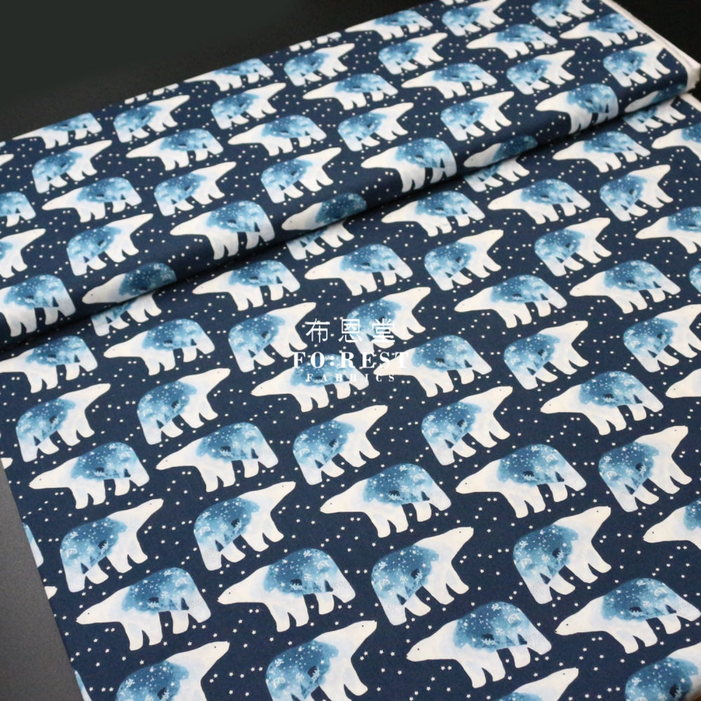 Cotton - Polar Bear Universe Fabric Navy