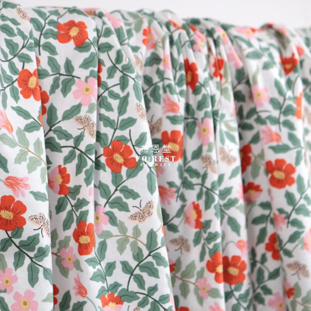 Cotton - Primrose Flower Fabric Milky