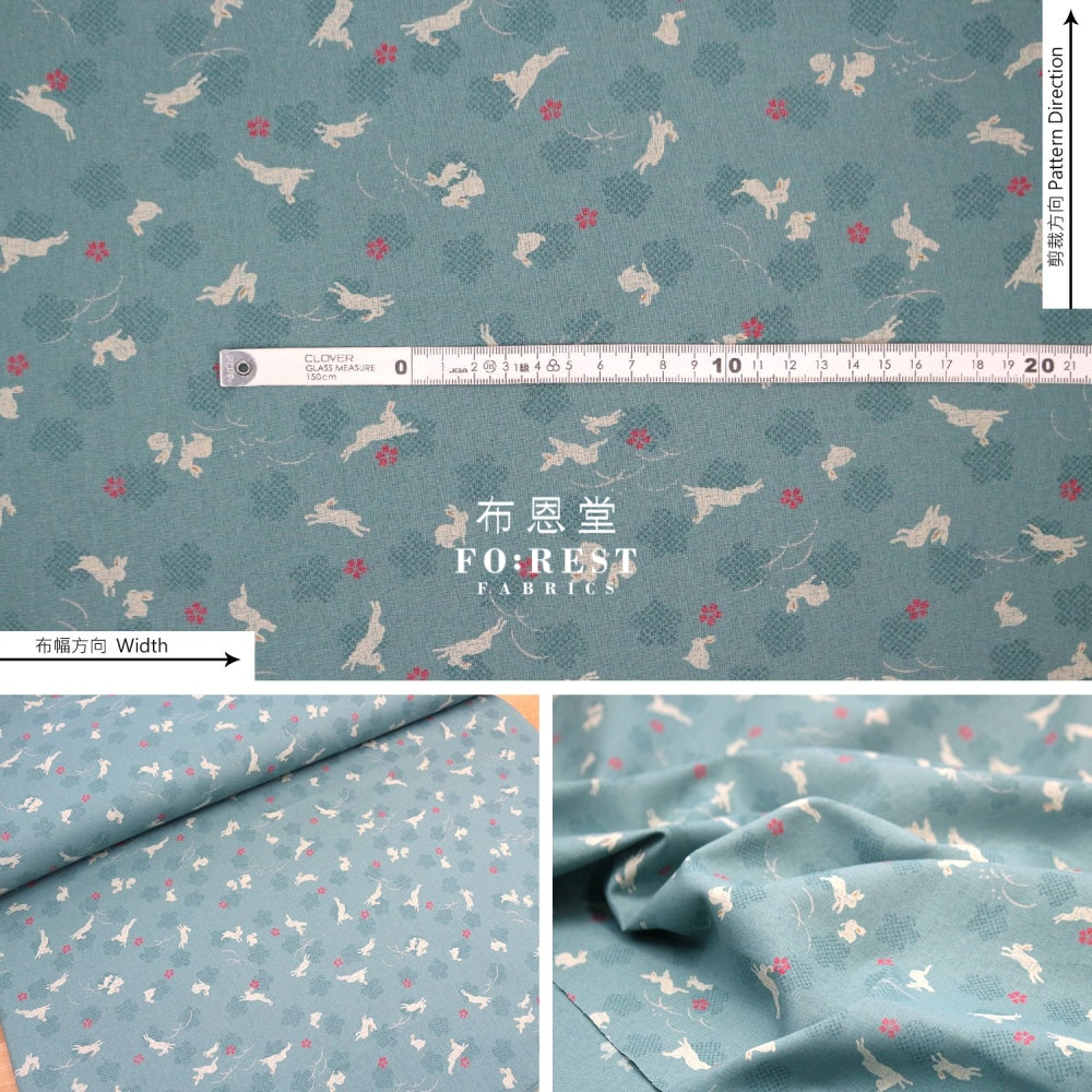 Cotton - Rabbit Blue Fabric