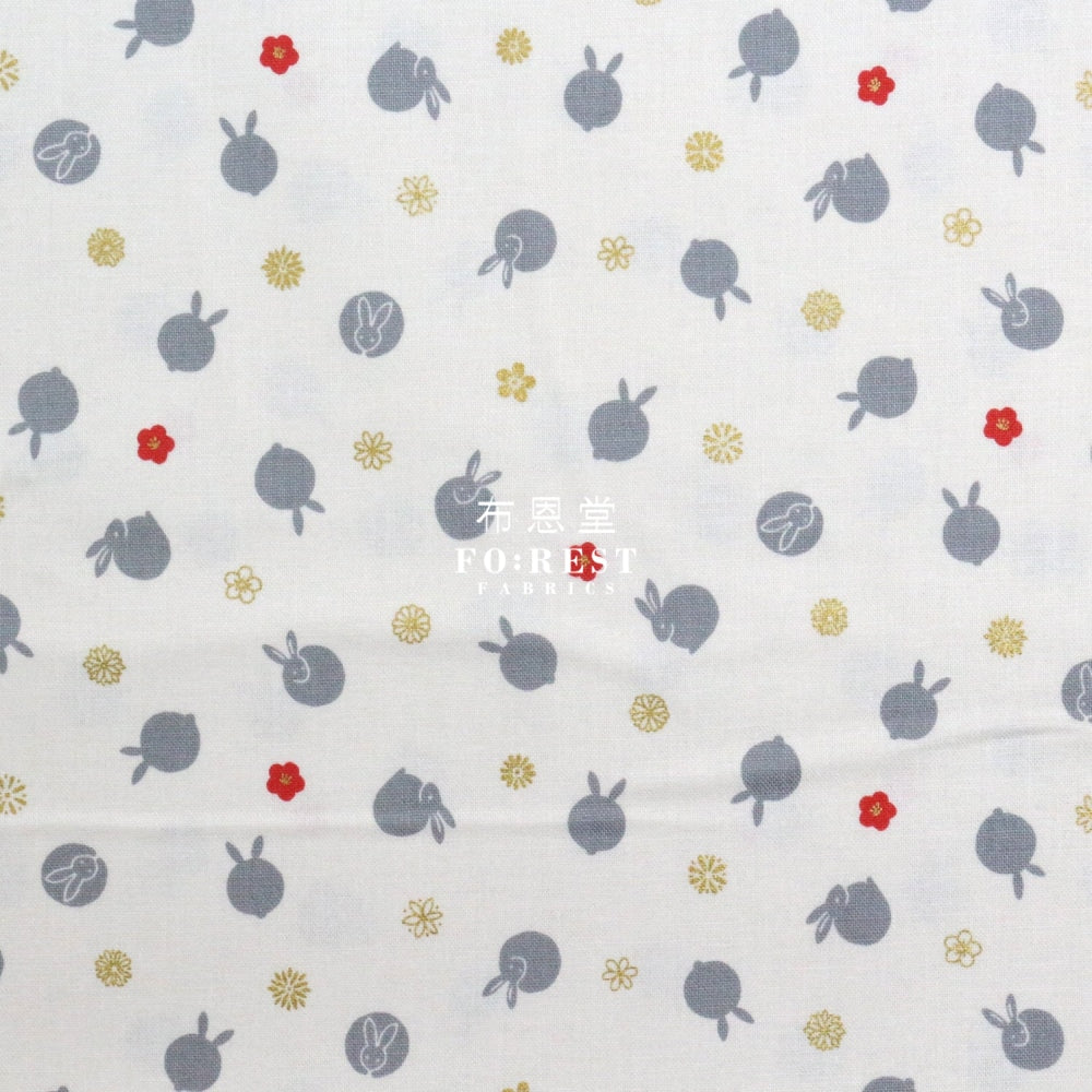 Cotton - Rabbit Dat Japanese Fabric Natural