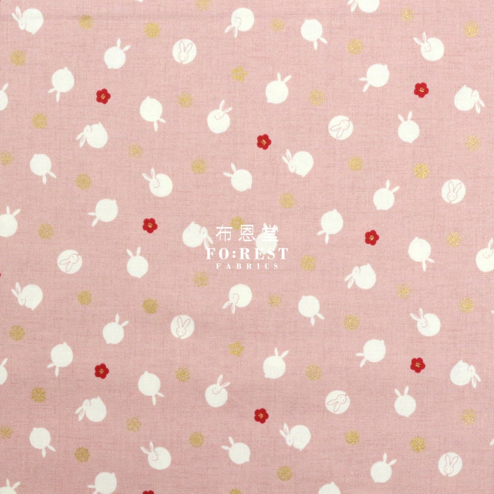 Cotton - Rabbit Dat Japanese Fabric Pink