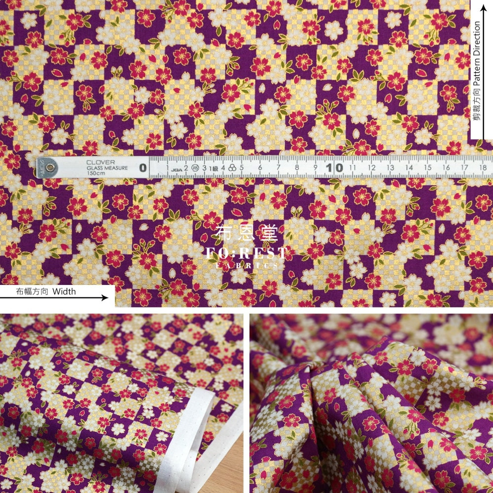 Cotton - Sakura Fabric Purple Cotton