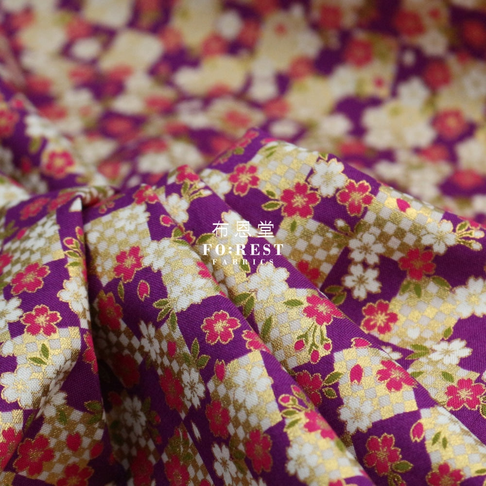 Cotton - Sakura Fabric Purple Cotton