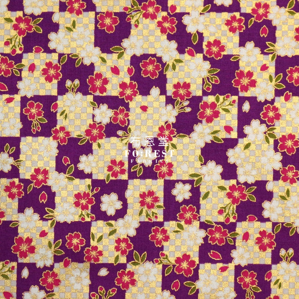 Cotton - Sakura Fabric Purple Cotton