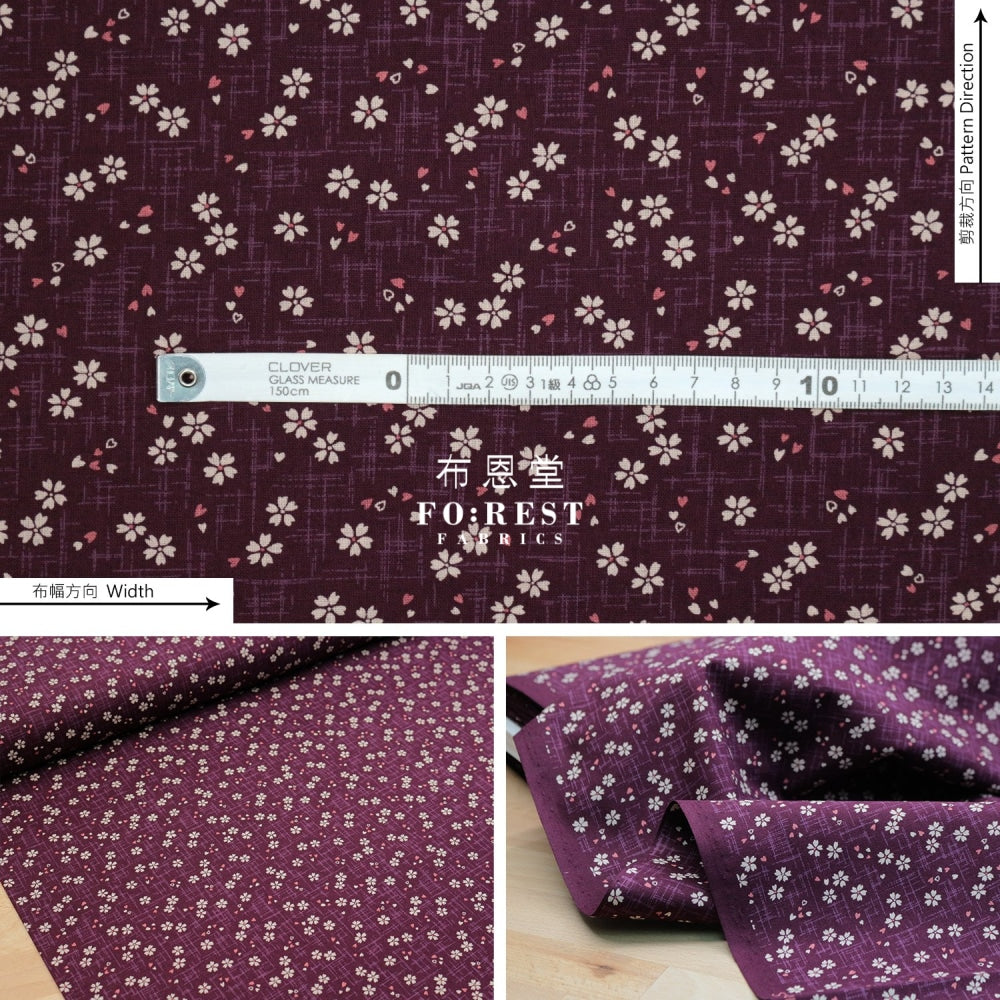 Cotton - Sakura Darkpurple Fabric