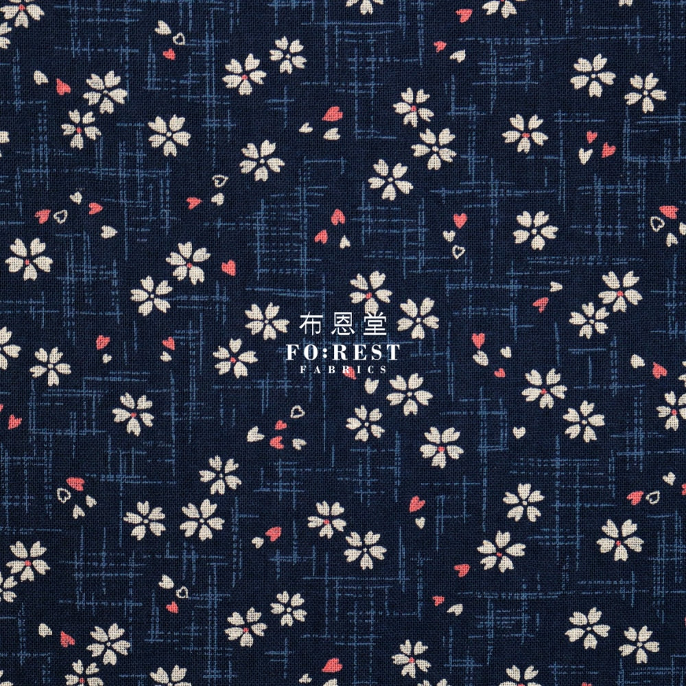 Cotton - Sakura Navy Fabric
